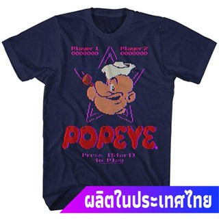 ผ้าฝ้าย 100%ป๊อปอาย ผู้ชาย Mens A&amp;E Designs Popeye Shirt Video Game T-Shirt discount เสื้อยืดคอกลมS-3XL_02