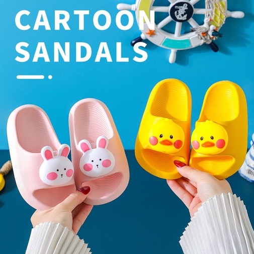 การ์ตูนน่ารัก Line Character Gummy Jibbitz Jelly Eva Phylon Soft Slop รองเท้าแตะสําหรับเด็กชายและเด็