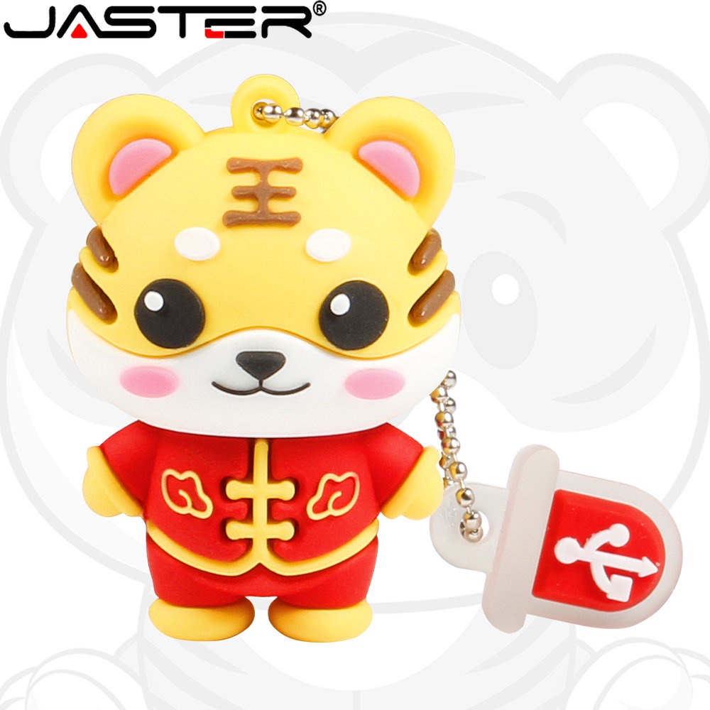 Jaster แฟลชไดรฟ์ USB รูปการ์ตูนสิงโตน่ารัก 128GB 64GB 32GB 16GB 8GB 4GB สําหรับเด็ก