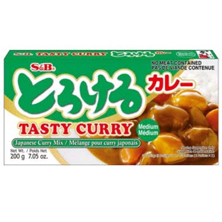 แกงกะหรี่ก้อน เอสแอนด์บี เทสตี้ เคอร์รี่ ซอสมิกซ์ฮอต รสเผ็ดกลาง 200 กรัม S&amp;B Tasty Curry Mix Medium Hot 200 g.