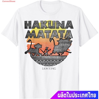 เสื้อยืดผู้ชายและผู้หญิง Disney The Lion King Hakuna Matata Sunset Silhouette Poster T-Shirt Mens Womens T-shirts_05