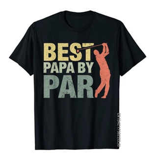 เสื้อยืด ผ้าฝ้าย พิมพ์ลาย Papa By Par Fathers Day Golf สําหรับผู้ชาย