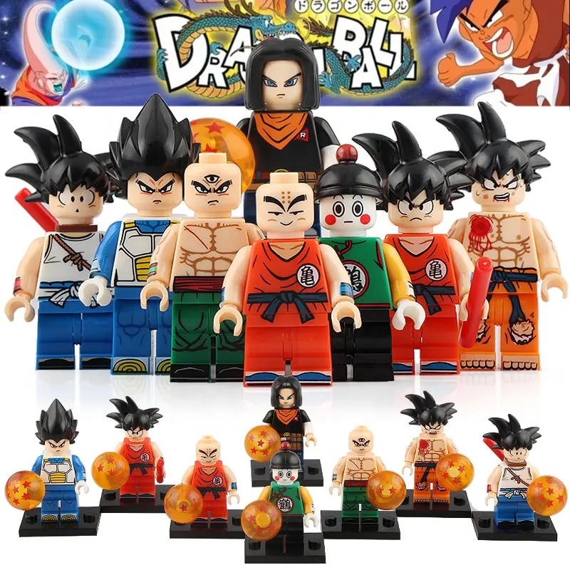 อะนิเมะตัวเลข Dragon Vegeta Goku Trunks Building Blocks Mini Action Figure Ball ของเล่นสําหรับของขวัญเด็ก