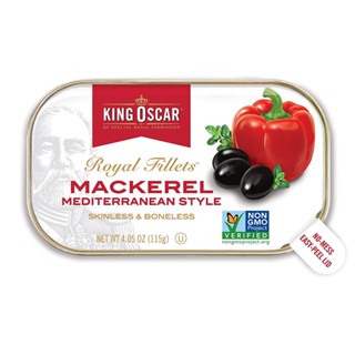 คิงออสการ์แมคเคอเรลเมดิเตอร์เรเนียน115กKING MEDITERRANEAN OSCAR MACKEREL115G