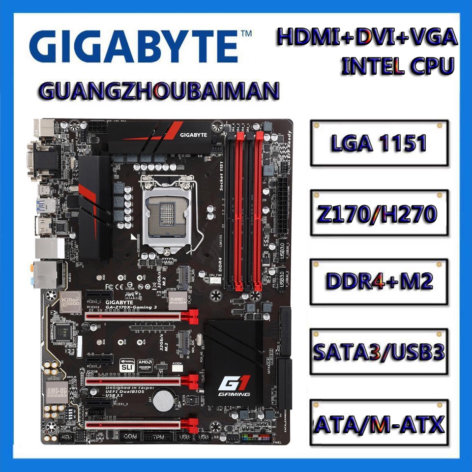 27JT GA-H170-D3HP/ Z170-D3HP / Z170-D3H/ Z170MX-GAMING5/ Z170X-GAMING 3 / Z170M-D3H / Z170HD DDR-HD 