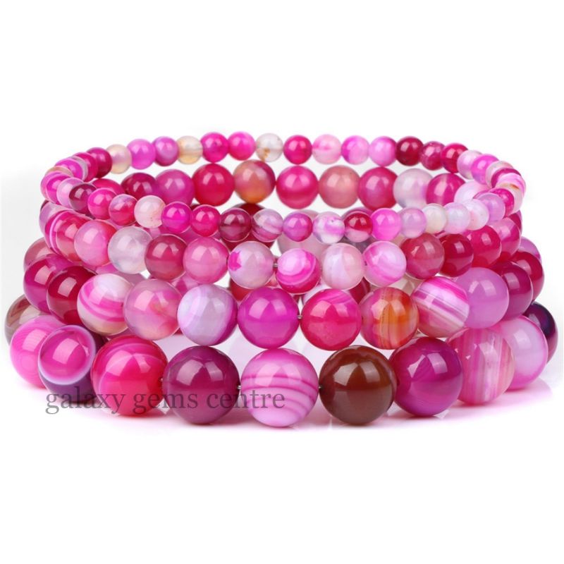 MERAH Pink Agate Solomon กําไลหินลาย