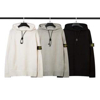 STONE ISLAND เสื้อกันหนาว เชือกยืดหยุ่น ลายหินเกาะ