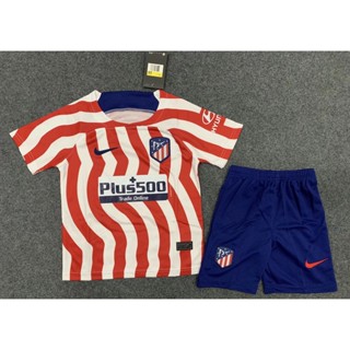 เสื้อกีฬาแขนสั้น ลายทีมฟุตบอล Atletico Madrid คุณภาพสูง สําหรับเด็ก 2223