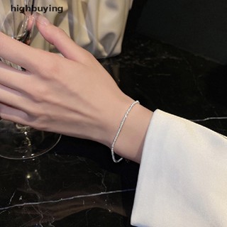 [highbuying] 1/2 ชิ้น แฟชั่นใหม่ สีเงิน ประกาย สร้อยข้อมือ สวยหรู เรียบง่าย ผู้หญิง ปรับได้ กําไลข้อมือ ละเอียด แฟชั่น เครื่องประดับ อุปกรณ์เสริม ใหม่ พร้อมส่ง