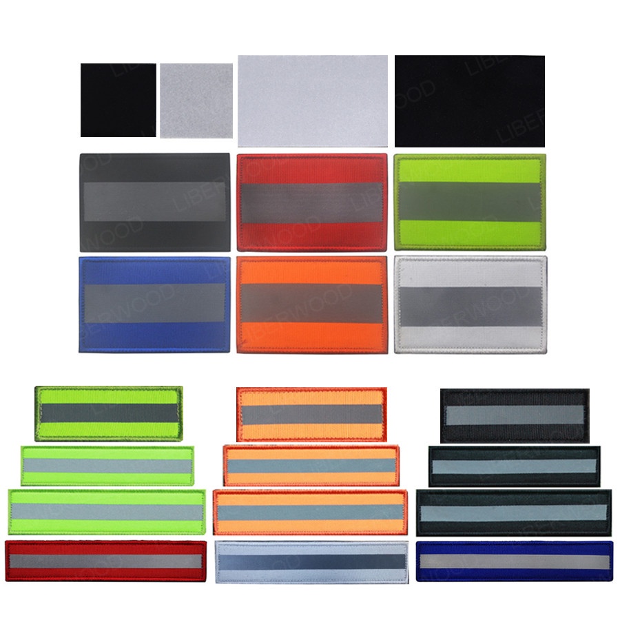 สะท้อนแสง Fastener Safety Patch Biker รถจักรยานยนต์นักผจญเพลิงกู้ภัย EMT EMS Hi Vis Strip Badge Appl