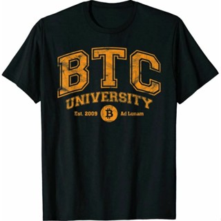 ขายดี เสื้อยืดผ้าฝ้าย พิมพ์ลาย Btc University To The Moon สําหรับผู้ชาย BIfbgm16GLomgc86