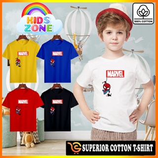 KawKaw Promosi  KIDS MARVEL SPIDERMAN BUDAK BOYS Kids TShirt Cotton Unisex Short Sleeve Baju Lelaki Wanita Ready S_08