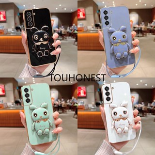 เคส Samsung Galaxy S20 Ultra เคส Samsung J5 Prime เคส Samsung S21 FE เคส Samsung S10 Plus Case Samsung J5 pro Case New Cute Rabbit Bracket Mobile Phone Cover Case With Rope ใหม่ กระต่ายน่ารัก เคสโทรศัพท์มือถือ พร้อมเชือกคล้อง