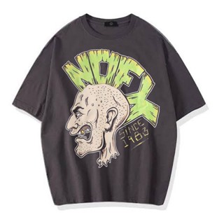 [100% Cotton]เสื้อยืดโอเวอร์ไซซ์ NOFX PUNK NOT DEAD VINTAGE TEE (เสื้อยืดสีเทาเข้ม)