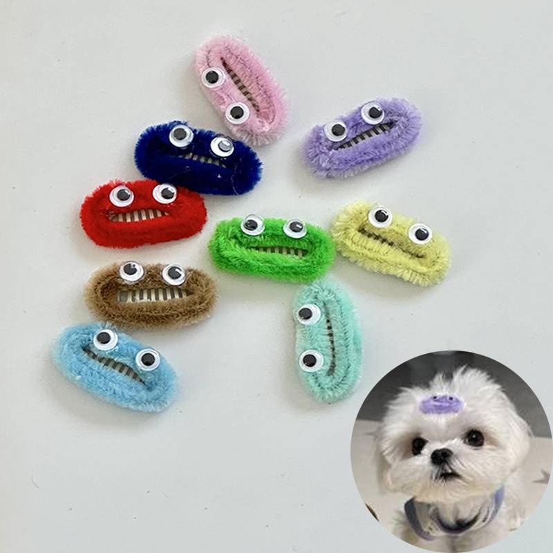 กิ๊บติดผมสุนัขอุปกรณ์เสริมผมสัตว์เลี้ยงน่ารัก Eyes Grooming Bow Supplies สีสัน Barrettes Hairgrip การ์ตูน Hairpins สําหรับ Maltese