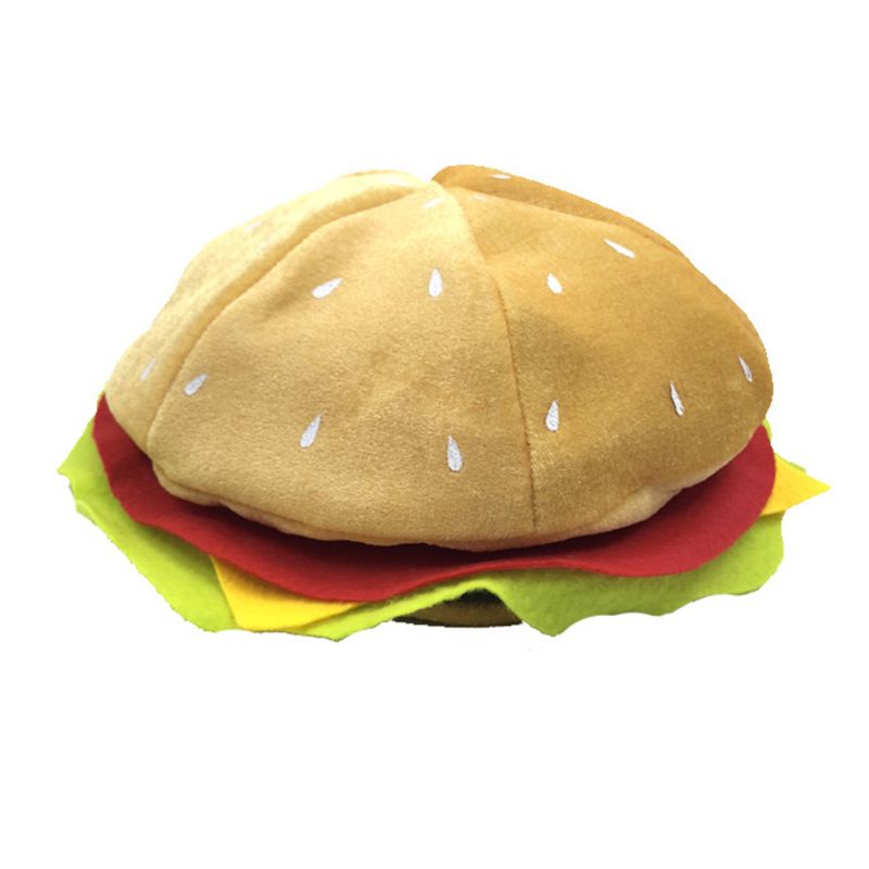 Tree Hamburger Cheeseburger Fast Plush Hat Party Dress Up อุปกรณ์เครื่องแต่งกาย