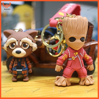 พวงกุญแจ จี้การ์ตูน Groot Tree Galaxy Guard แฟชั่นคู่รัก สําหรับรถยนต์