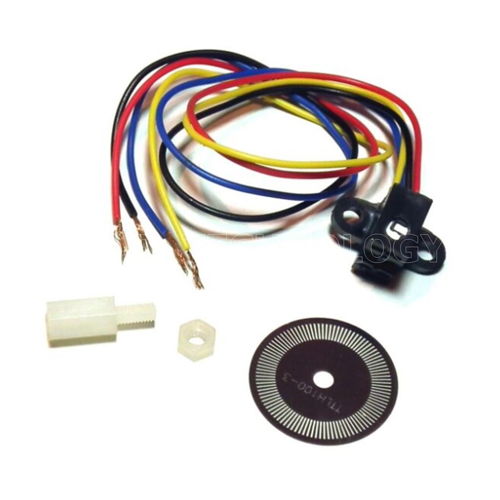 (1ชิ้น) NB065 เซนเซอร์วัดความเร็วรอบล้อ พร้อมแผ่นจานหมุน Photoelectric Speed Sensor Encoder Coded Disc code wheel for...