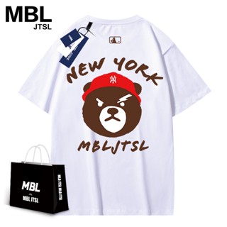 แขนสั้นโอเวอร์ไซส์Mbl ผู้ชายและผู้หญิง คอกลม แขนสั้น เสื้อยืด สตรีทคู่รัก ใส่การ์ตูน หลวม ลําลอง ฤดูร้อน ใหม่S-4XL_1