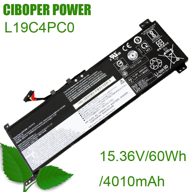 CP ของแท้แบตเตอรี่แล็ปท็อป L19C4PC0 15.36V/60Wh/4010MAh L19M4PC0 L19L4PC0 L19SPC0สำหรับ Legion 5 15I