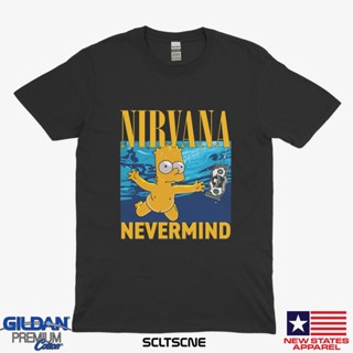 【  】เสื้อยืดผ้าฝ้ายNirvana T-Shirt / Nevermind Nirvana Shirt Vintage T-Shirt / Nirvana The Simpsons Band T-Shirt A _09