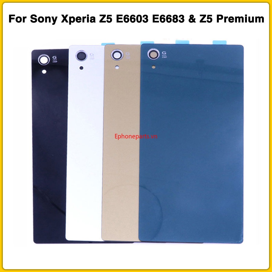 Ruiji- สําหรับ Sony Xperia Z5 E6603 E6683 Z5 Premium Z5 Plus E6883 แบตเตอรี่ประตู + สติกเกอร์