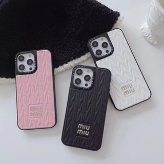 เคสโทรศัพท์มือถือหนัง ป้องกันกระแทก สําหรับ iphone 14 12 13 Pro Max MIU MIU