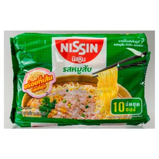 นิสชินบะหมี่ NOODLE รสหมูสับ60กรัมแพ็ค10ซองNISSIN INSTANTPORK 60 G.PACK10