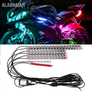 ALABAMAR รถจักรยานยนต์ RGB Ambient Light APP รีโมทคอนโทรล Bluetooth 12V 8 LED Stripes Modification