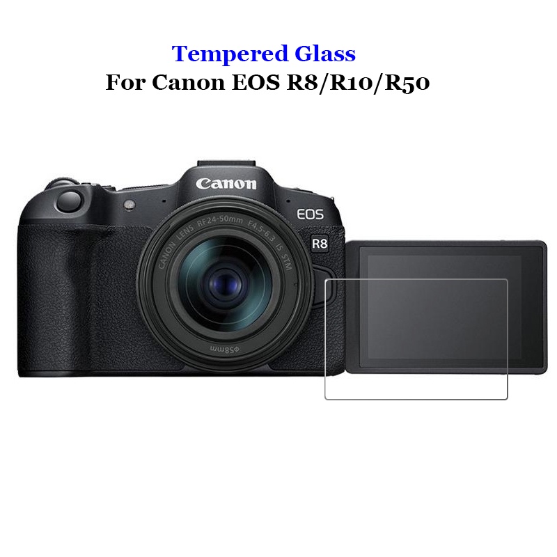 ฟิล์มกระจกนิรภัยกันรอยหน้าจอ LCD 9H 2.5D สําหรับกล้อง Canon EOS R8 R10 R50