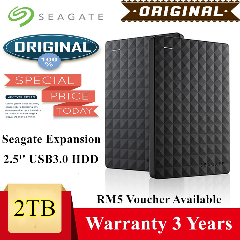 Seagate ฮาร์ดดิสก์ภายนอก แบบพกพา 2.5 นิ้ว 1TB 2TB