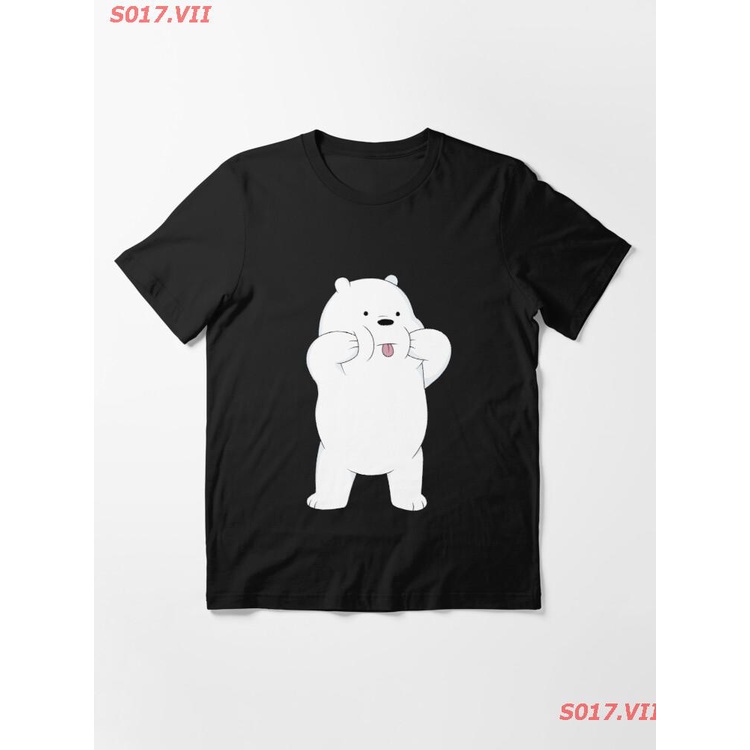COD การ์ตูนน่ารัก We Bare Bears - Ice Bear Essential T-Shirt เราแบร์แบร์ We Bare Bears เสื้อยืดพิมพ์ลาย ผู้ชายและผู้หญิง