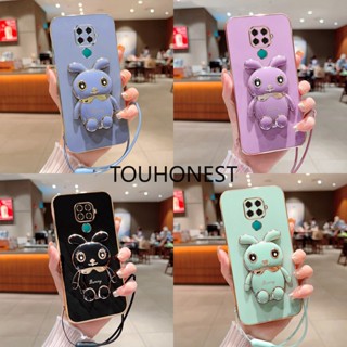 เคส Huawei Nova 5i Pro เคส Huawei Nova 8 SE เคส Huawei Nova 8i เคส Huawei Y9 Prime Case Huawei Case Huawei Play5 Case Huawei P20 Lite Case Soft Silicone Shockproof Cute Rabbit Bunny Bracket Stand Phone Case With Rope ซิลิโคนนิ่ม กันกระแทก