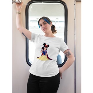 Princess Mickey Cute Fun T shirt Women Disney Snow White Printed Aesthetic Clothes Ulzzang Fashion E_03