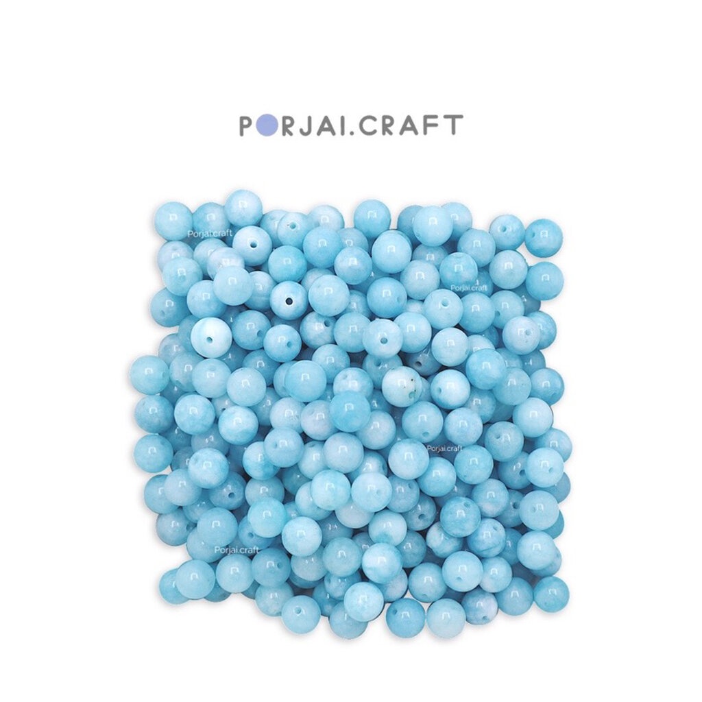 Chalcedony Dyed Beads ลูกปัดคาลซิโดนีสีฟ้า