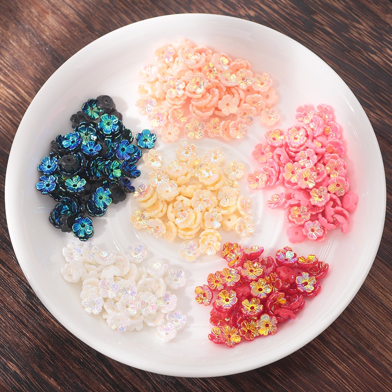 10 ชิ้น AB Magic สีห้ากลีบดอกไม้ Receptacle DIY Hairpin สร้อยข้อมือต่างหูวัสดุ