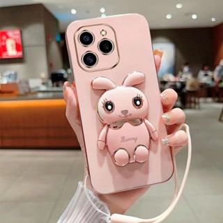 เคสโทรศัพท์ซิลิโคน TPU แบบนิ่ม ลายกระต่าย มีป็อบอัพ สําหรับ OPPO Realme C55 C53 C30S C30 C33 C35 C31 C21Y C25Y C11 2021