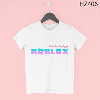 เสื้อยืดแขนสั้นลําลอง คอกลม พิมพ์ลายการ์ตูน Roblox น่ารัก แฟชั่นฤดูร้อน สไตล์ฮิปฮอป สําหรับเด็กผู้หญิง_03