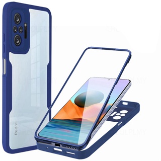 Redmi Note 10S 9S 10 9 Pro Max 360 ด้านหน้า + ด้านหลัง ป้องกันเต็มรูปแบบ เคสกันกระแทก Redmi 9T Note 9S 9 Pro Max ฟิล์ม PU ด้านหน้า + ด้านหลัง