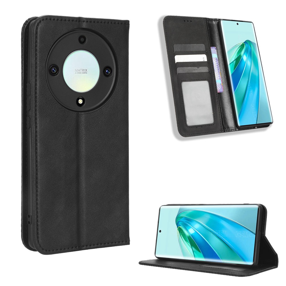 ปลอก Honor X9A 5G Vintage Flip Cover Magnetic Business Wallet Case Honor X40 5G PU Leather Cases Car