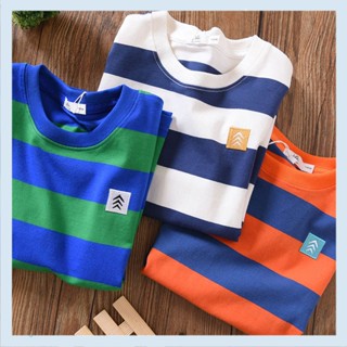 Boys short-sleeved T-shirt babys summer clothes 2023 new childrens striped thin half-sleeved shirt trendy casual top