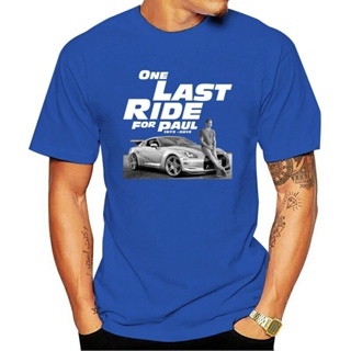 เสื้อยืดแขนสั้นลําลอง คอกลม ผ้าฝ้าย 100% พิมพ์ลาย The last leg of paul Walkers Fast and Furious journey one last r_09