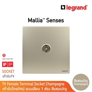 Legrand เต้ารับโทรทัศน์ แบบเสียบ 1 ช่อง สีแชมเปญ TV Female Terminal Socket| Mallia Senses | Champaigne|281151CH|BTicino