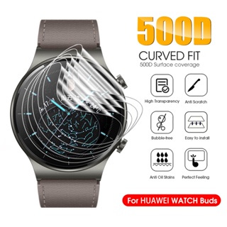 1 ชิ้น ฟิล์มไฮโดรเจลนิ่ม โค้งเต็มรูปแบบ สําหรับ Huawei Watch Buds ป้องกัน SmartWatch HD ใส ยืดหยุ่น TPU ฟิล์มป้องกันรอยขีดข่วน