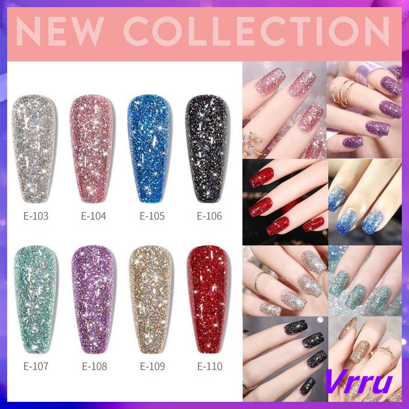 พร้อมส่งทุกวัน สีเจล GAOY กลิตเตอร์ รหัสสีE103-110 สีเจลกากเพชร สีชัดตั้งแต่ทาครั้งแรก สีสวย ติดทนนา
