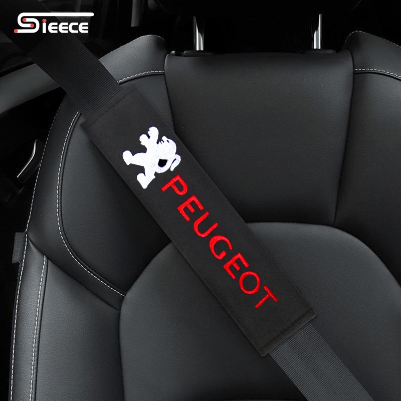 Sieece ฝ้าย ที่หุ้มเข็มขัดนิรภัยรถยนต์ ปลอกหุ้มเข็มขัดนิรภัย สำหรับ Peugeot 406 3008 2008 405 5008