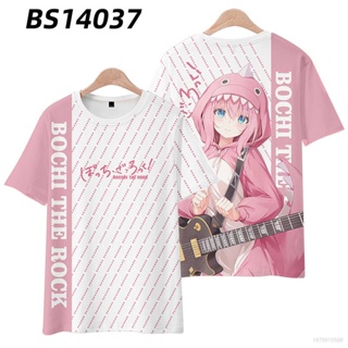 Cool โมเดลการ์ตูนอนิเมะ Bocchi The Rock! เสื้อยืดแขนสั้นลําลอง พิมพ์ลาย Gotou Hitori 3 มิติ ทรงหลวม แฟชั่นสําหรับสตรี