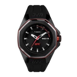 Timex TW2V57300 UFC PRO นาฬิกาข้อมือผู้ชาย สายซิลิโคน Black/Red หน้าปัด 44 มม.