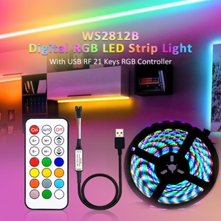 Ws2812b แถบไฟดิจิทัล LED 144 ดวง RGB USB 5050 DC 5V กันน้ํา ยืดหยุ่น หลากสี