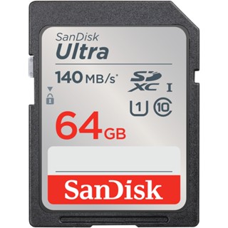 SanDisk Ultra SD Card Class10 64GB SDXC Speed 140MB/s (SDSDUNB-064G-GN6IN*1) เมมโมรี่การ์ด กล้องมิลเลอร์เลส ประกัน10ปี